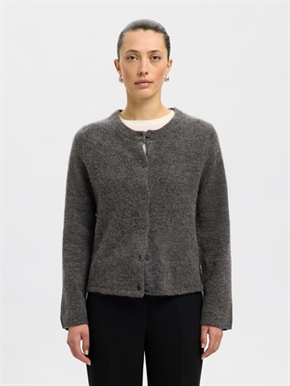Selected Femme SlfLulu New LS Knit Cardigan Medium Grey Melange